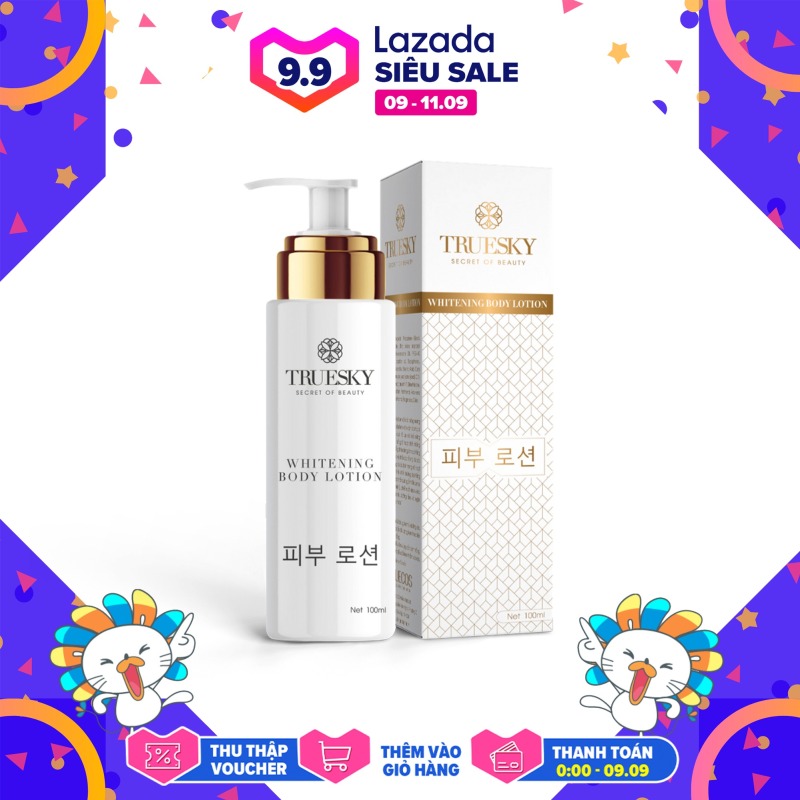 Kem body dưỡng trắng Truesky dạng lotion thẩm thấu nhanh, bổ sung collagen làm da trắng sáng hơn 100ml - Whitening Body Lotion