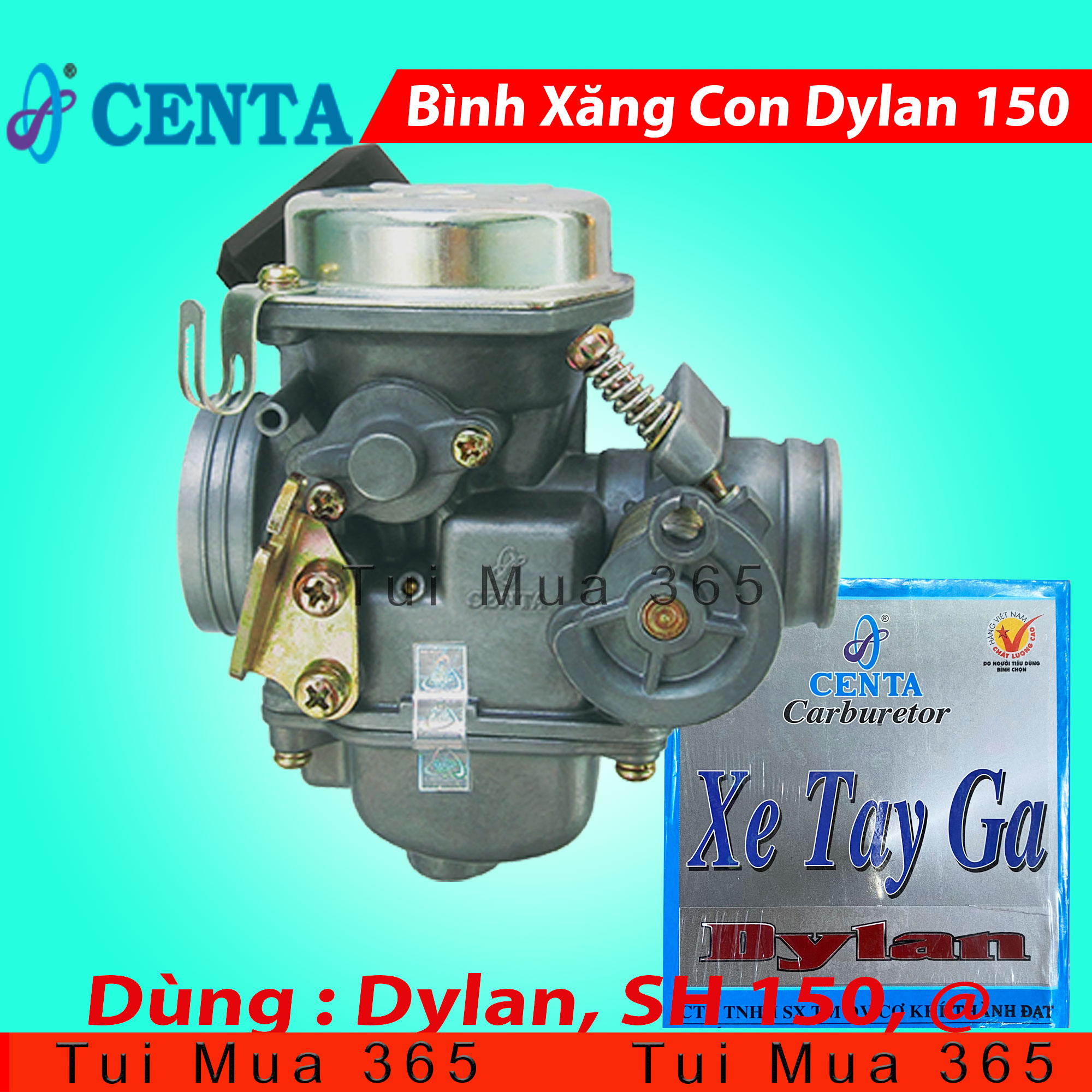 [HCM]Bình Xăng Con xe Dylan SH Ý A Còng Tiết Kiệm Xăng Centa