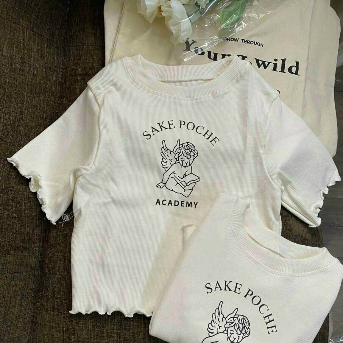 🔥ÁO CROPTOP CUỐN BIÊN ACEDEMY