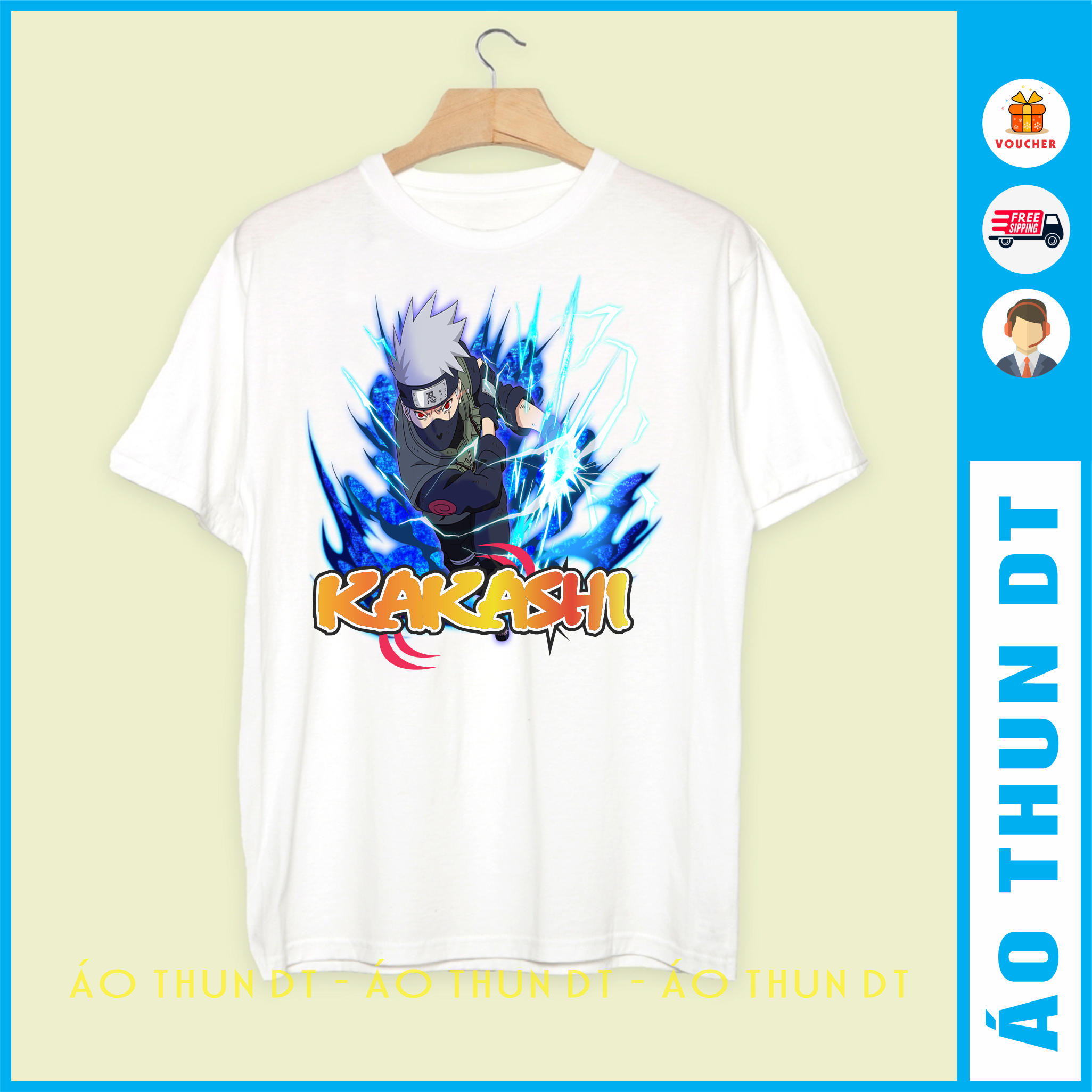 Áo thun in hình Kakashi - Naruto