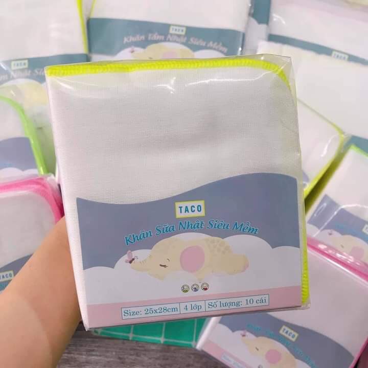 Khăn Sữa TaCo Nhật Cao Cấp Siêu Mềm 4 Lớp ( set 10c)