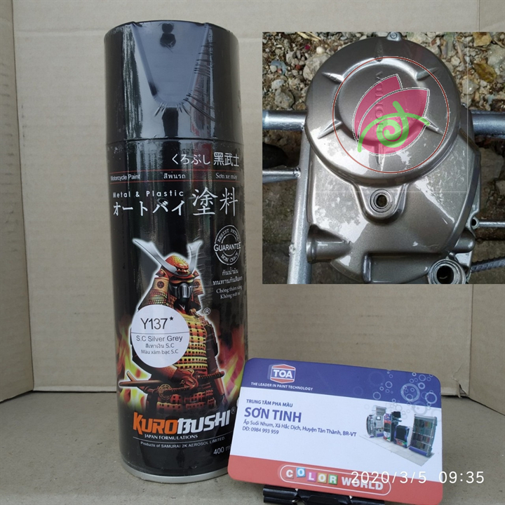 Y137 sơn samurai sơn xịt màu xám bạc