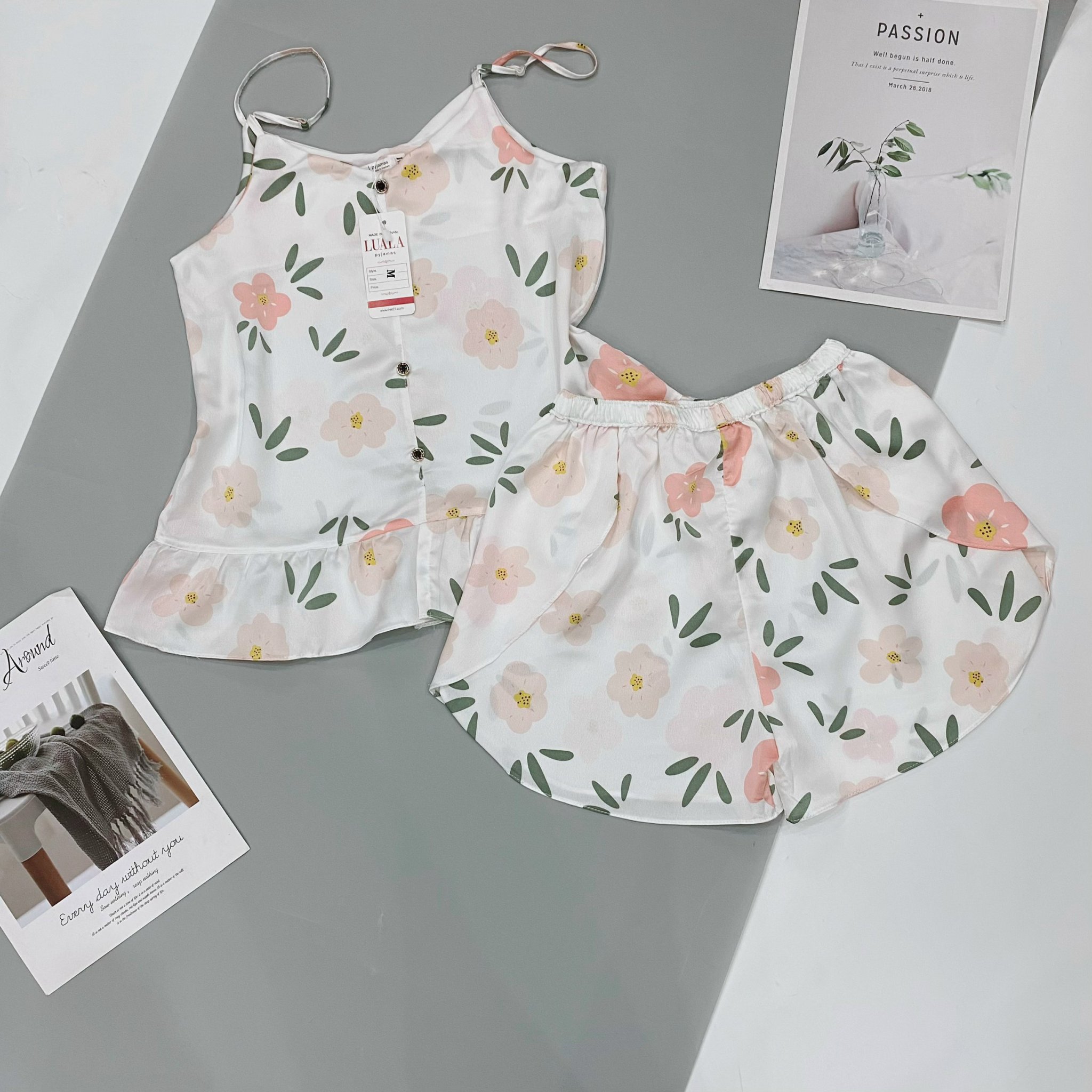 Bộ 2 Dây Lụa Satin Siêu Xinh Bộ mặc nhà Nữ