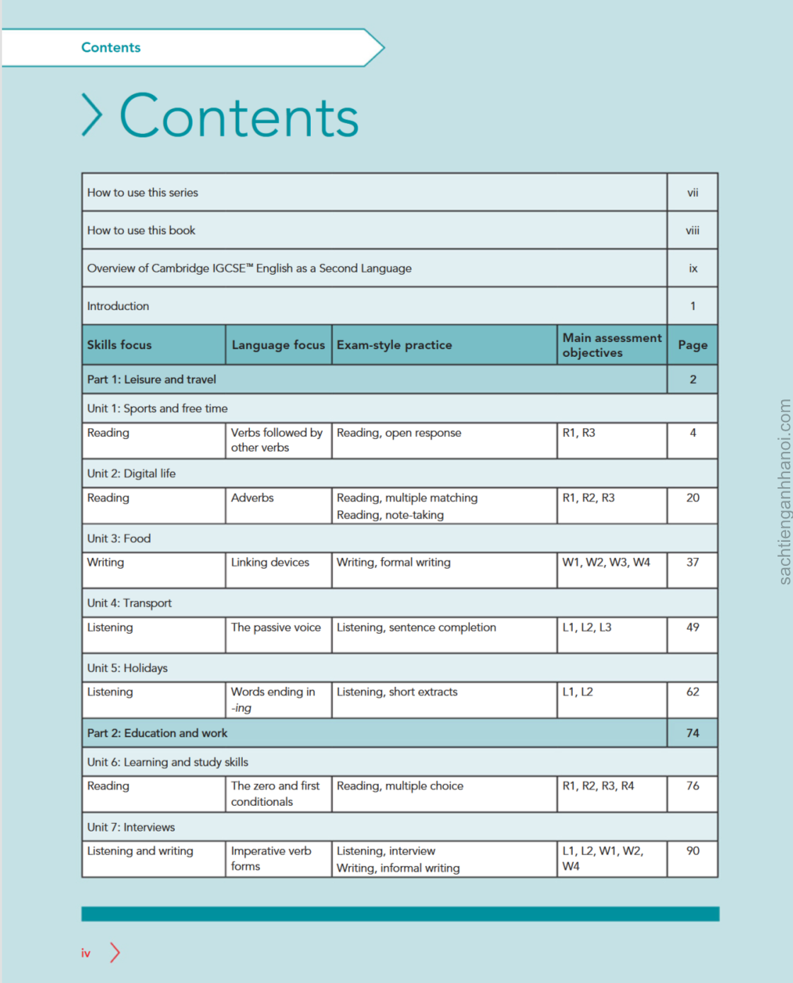 Sách Cambridge IGCSE English as a Second Language (ESL) Coursebook&Workbook 2022 (6th Edition)