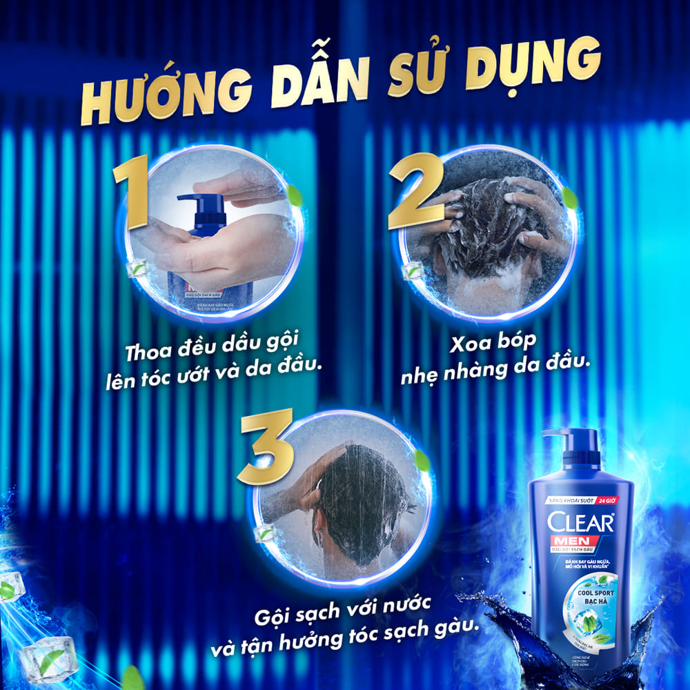 Dầu Gội Sạch Gàu Clear Men 900g