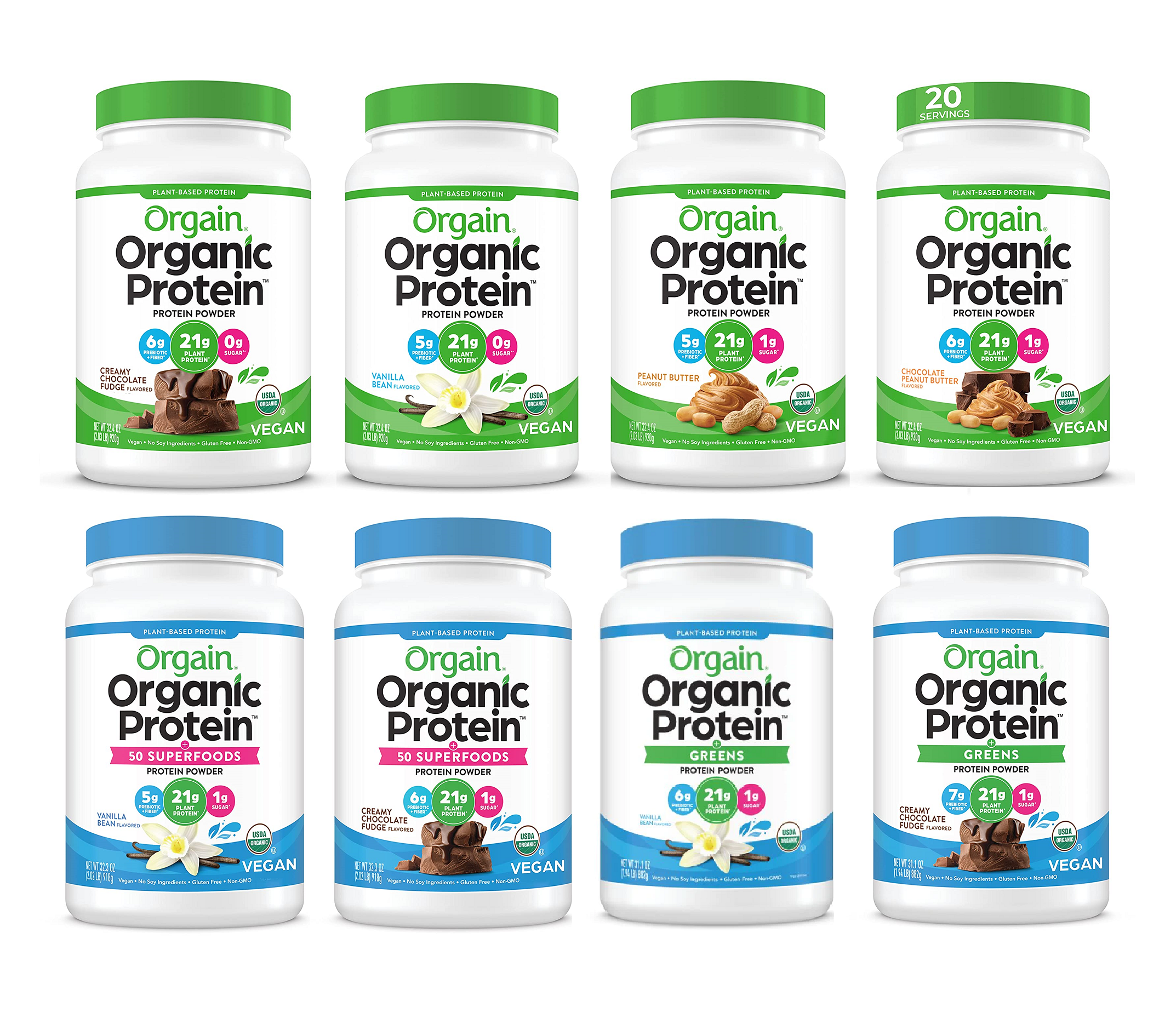 Orgain Organic Plant Based Protein Powder, 20 servings