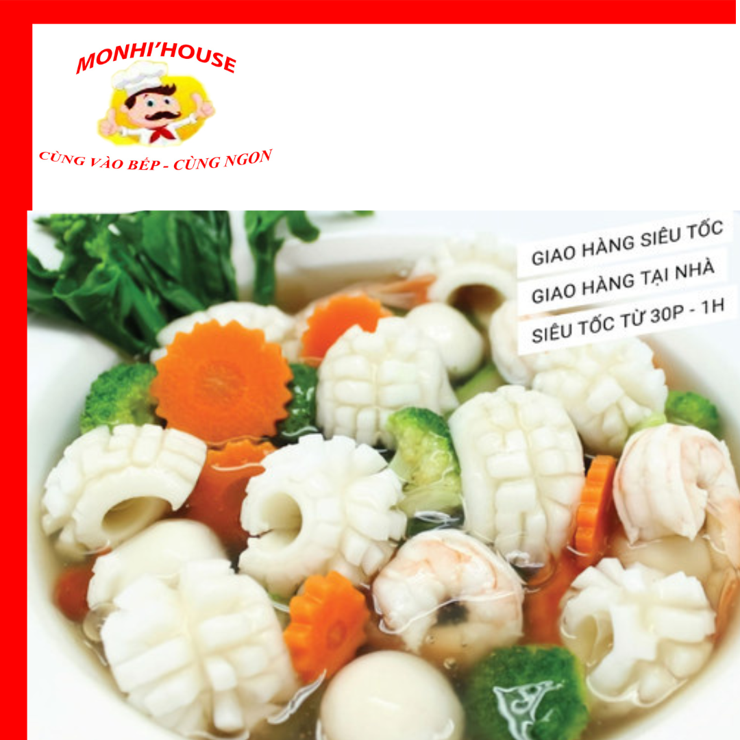 1Kg Mực tỉa hoa chiên, xào , net6,...