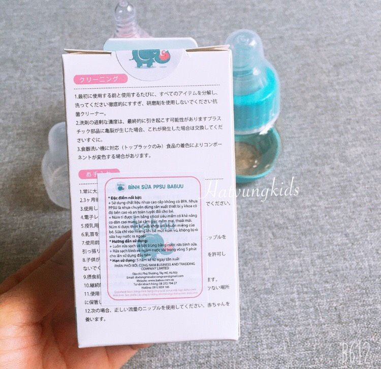 Bình sữa babuu 75ml nhập khẩu chính hãng cho bé sơ sinh