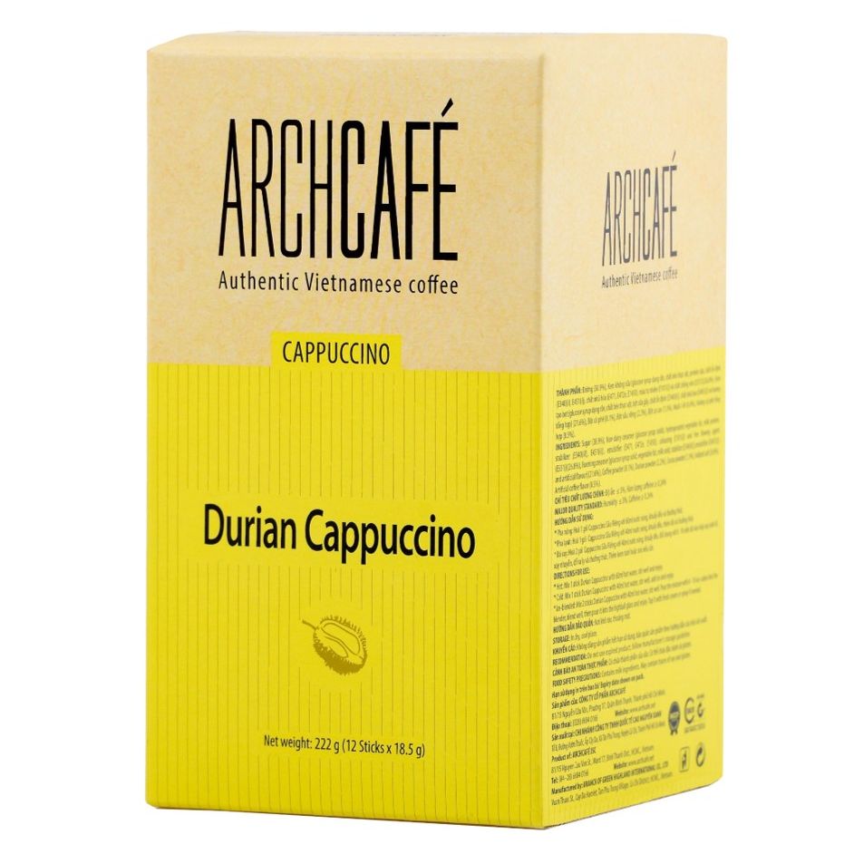 Combo 2 Cà phê Cappuccino Sầu Riêng - Cafe hoà tan Archcafé (hộp 12 gói x 18.5g)