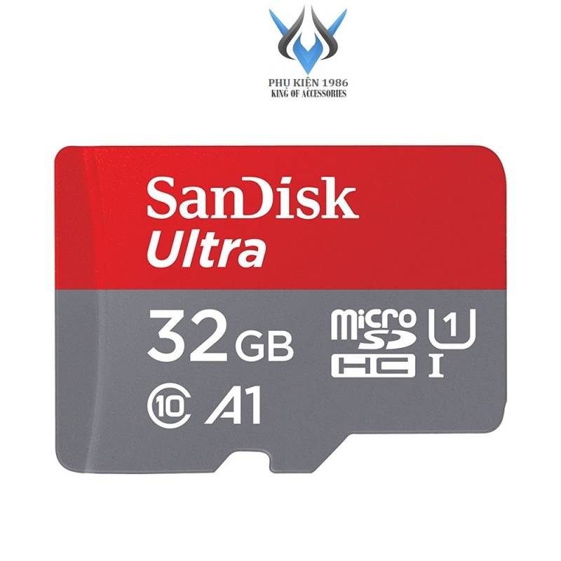 [HCM]Thẻ nhớ MicroSDHC SanDisk Ultra A1 32GB C10 U1 98MB/s - Không Box (Đỏ) - Phụ Kiện 1986