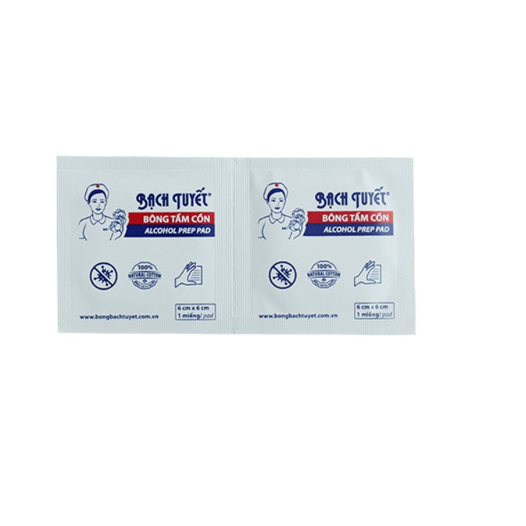 [HCM]Bông tẩm cồn ( Bông bạch tuyết) hộp 100 miếng
