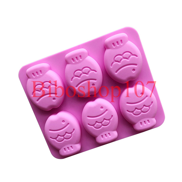 Khuôn silicon làm thạch, rau câu, socola 6 chú cá con