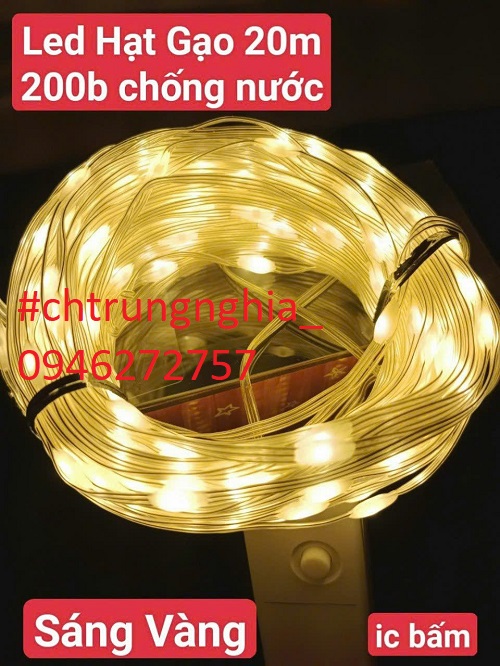 Đèn led đom đóm hạt gạo fairy light chống nước 10 mét 20 mét 50 mét có hộp chỉnh chế độ