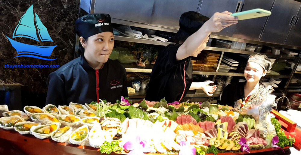Thuyền gỗ sushi sashimi 45cm trang trí decor BBQ, Buffet
