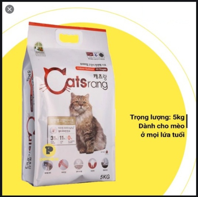 Thức ăn hạt Catsrang cho Mèo mọi lứa tuổi. Nhập khẩu Hàn Quốc- bao 5kg.