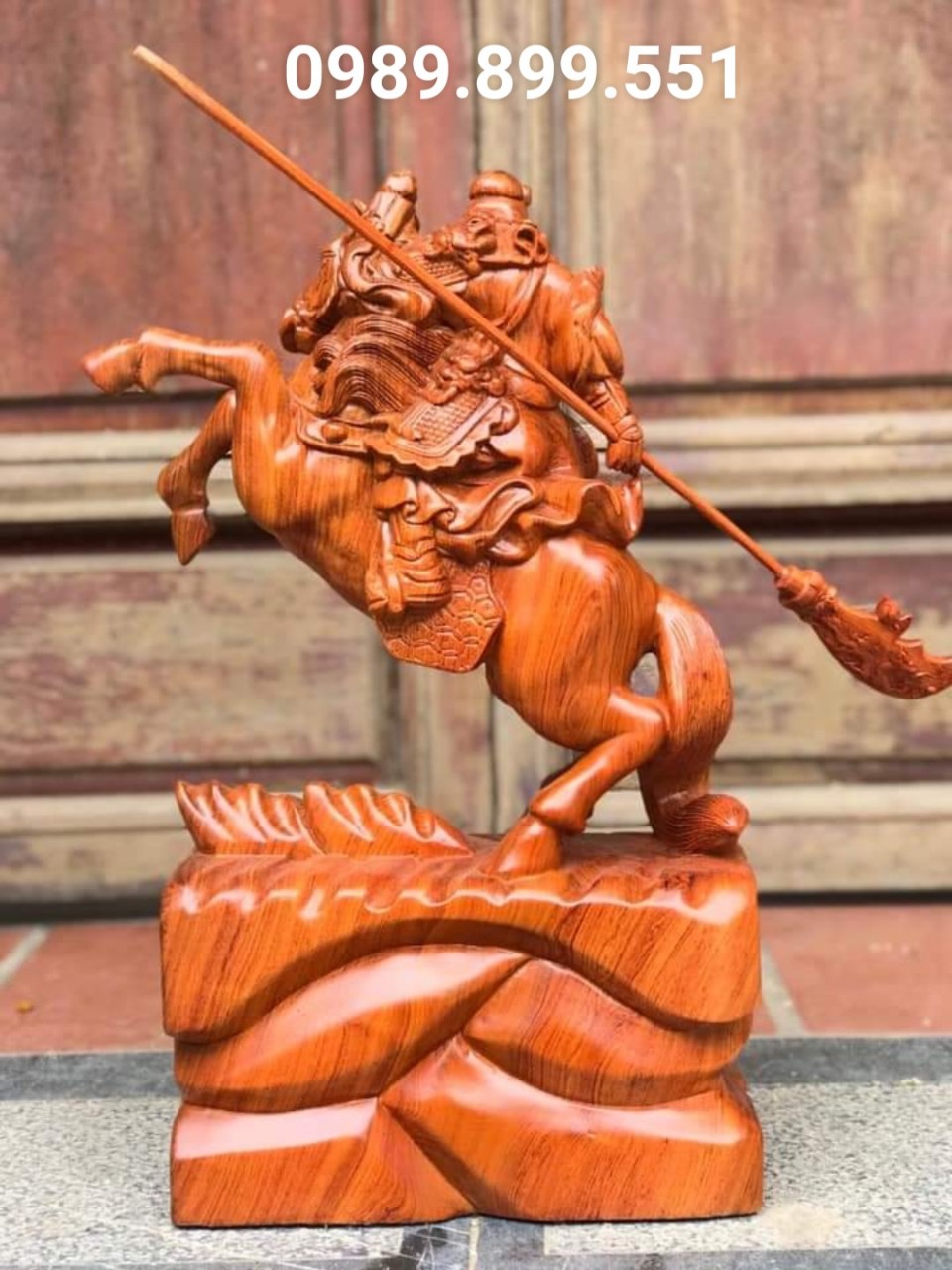 Tượng quan công cưỡi ngựa cao 40cm