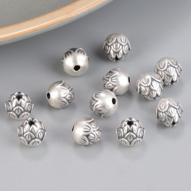 [S925] Charm bạc 3D - hoa sen - MH808