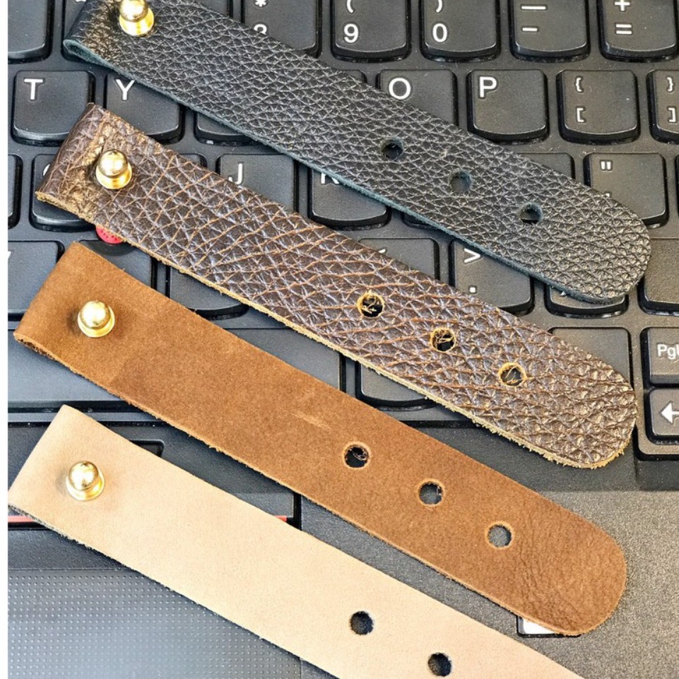 Dụng cụ Quấn cáp sạc máy tính - dây tai nghe bằng da bò thật tăng giảm tùy ý depvashock