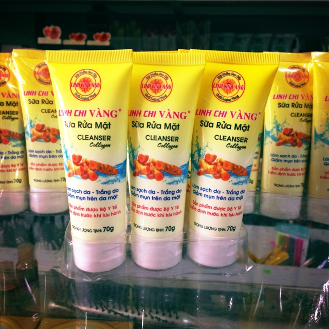 Sửa rửa mặt trắng da sạch mụn xóa thâm Linh Chi Vàng