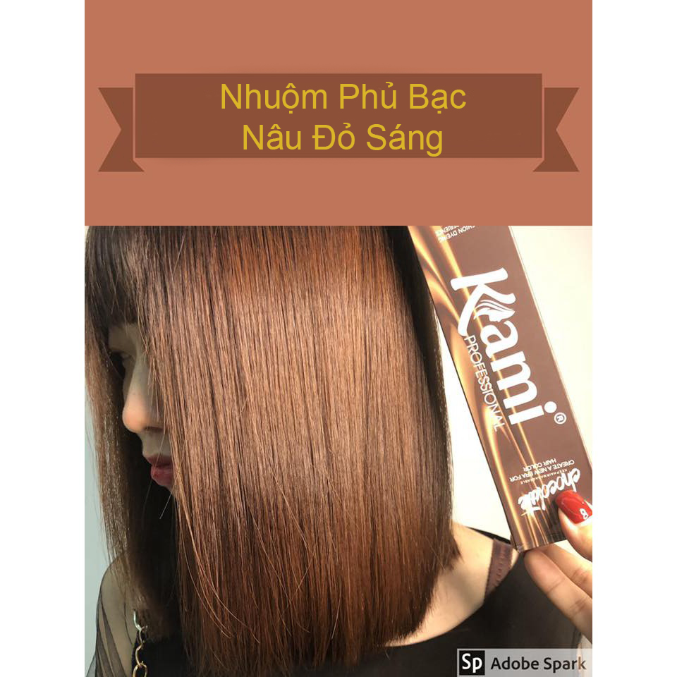 Kem Nhuộm Phủ Bạc Màu Nâu Đỏ Sáng (Kèm oxi và găng tay)