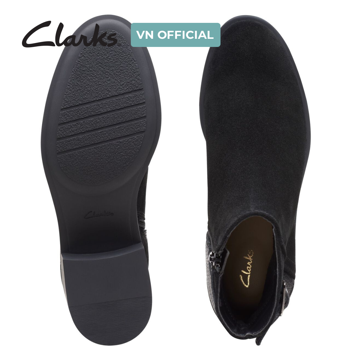 Giày Bốt Cao Gót Da Lộn Nữ Clarks - Memi Buckle