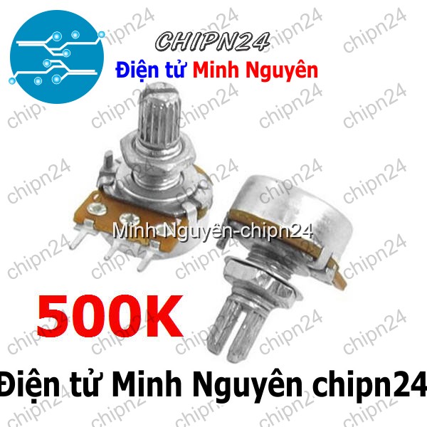 [3 cái] (F147) Biến trở Volume Đơn 500K Trục 15MM WH148 (B504 504 Trục dài 15mm 3 chân) - HH000149
