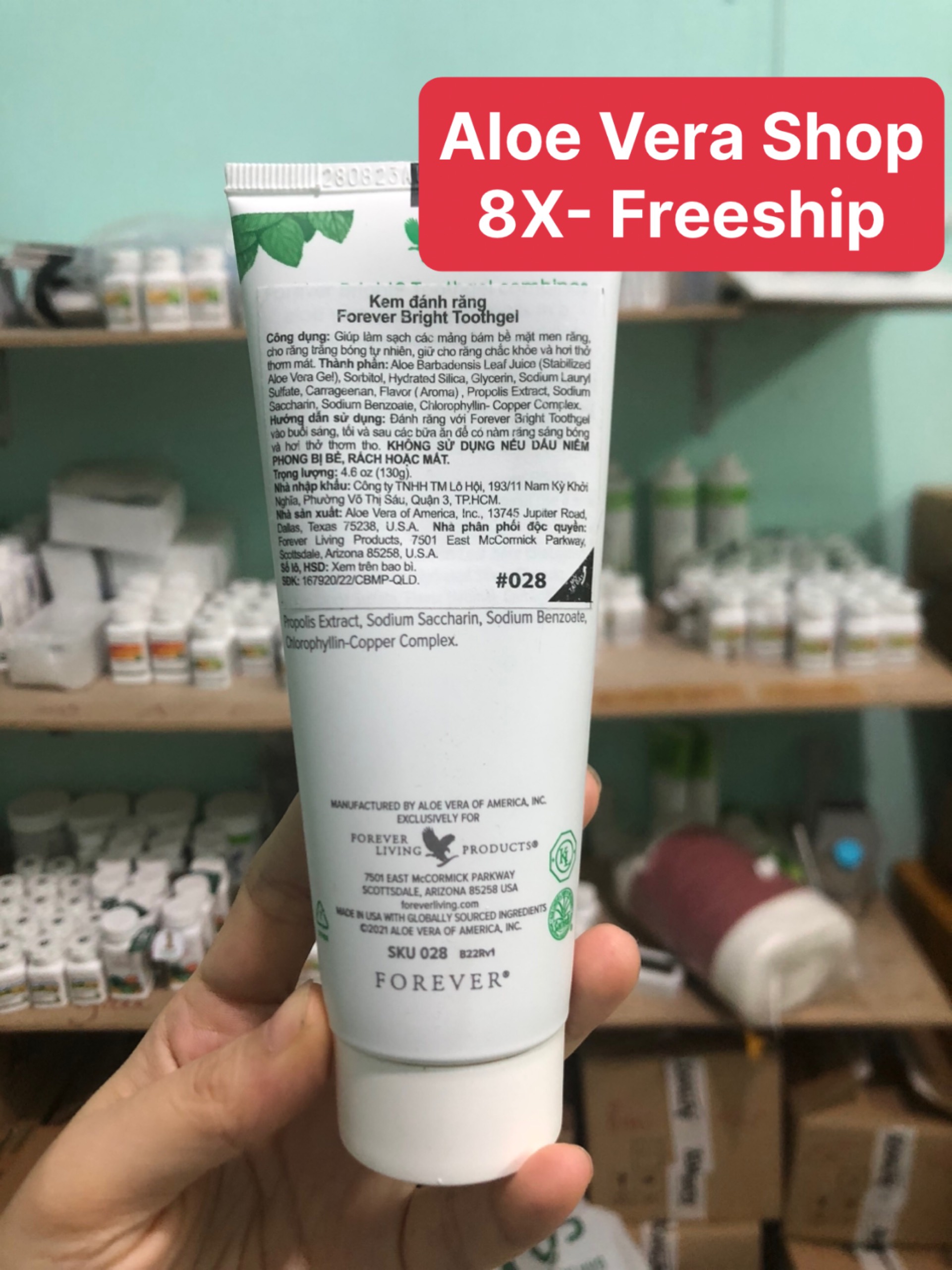 (97k) Kem Đánh Răng Lô Hội Forever Bright Toothgel 028FLP ( SẢN PHẨM LÔ HỘI FOREVER) (Mẫu Mới)