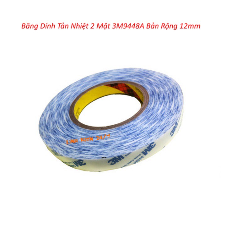 Băng dính, băng keo tản nhiệt 2 mặt 3m9448a bản rộng 12mm