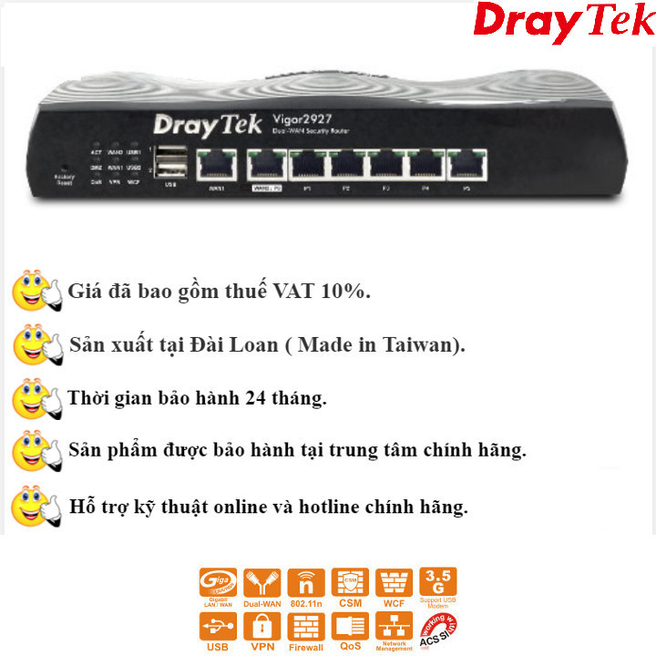 Draytek Vigor 2927 - Hàng chính hãng-BH 24 tháng