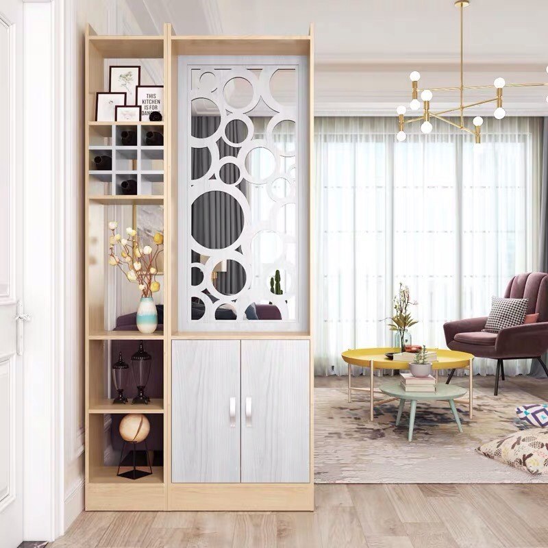 Vách Tủ Kệ MDF Vân Gỗ Hoa Văn cao 1m9 ngang 90cm sâu 30cm