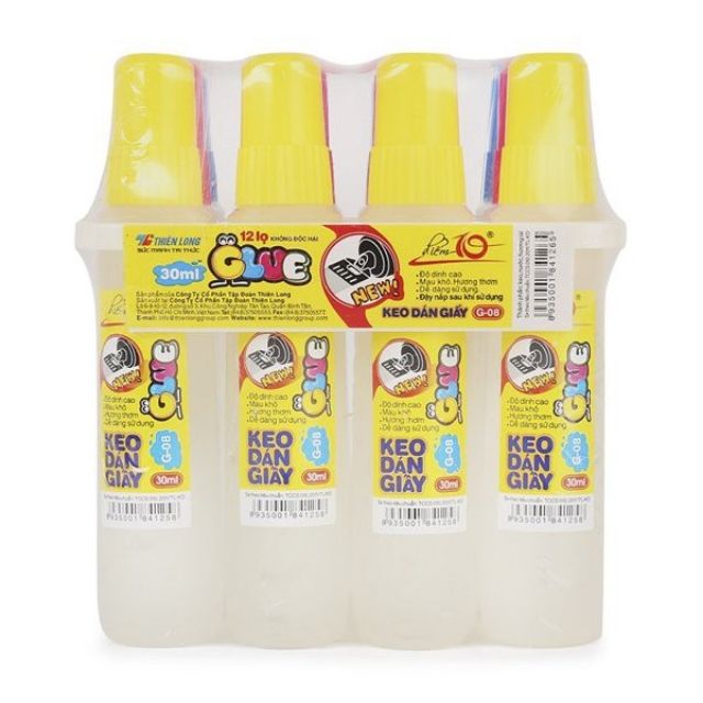 Lốc 12 lọ keo dán giấy điểm 10 g-08