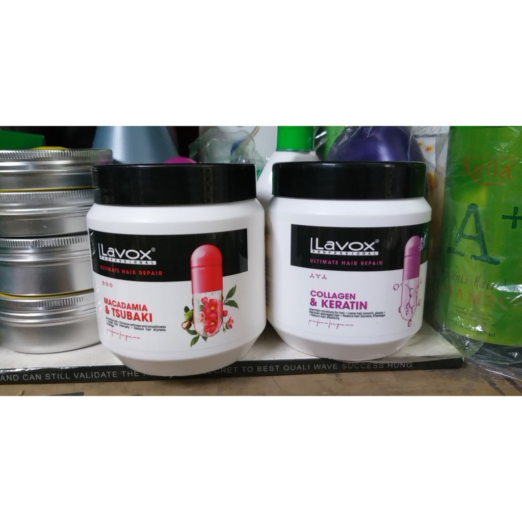 HẤP DẦU PHỤC HỒI TÓC LAVOX MACADAMIA TSUBAKI 500ML đỏ