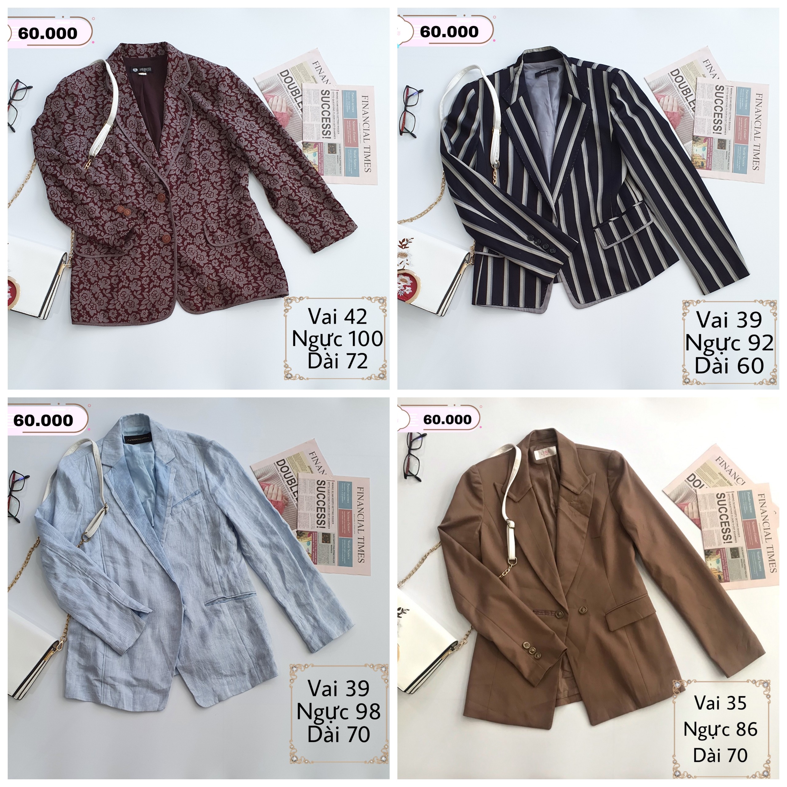 Vest, blazer nữ [2hand] đồng giá 60k