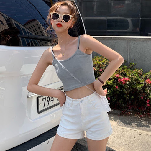 Áo thun nữ croptop hai dây A134
