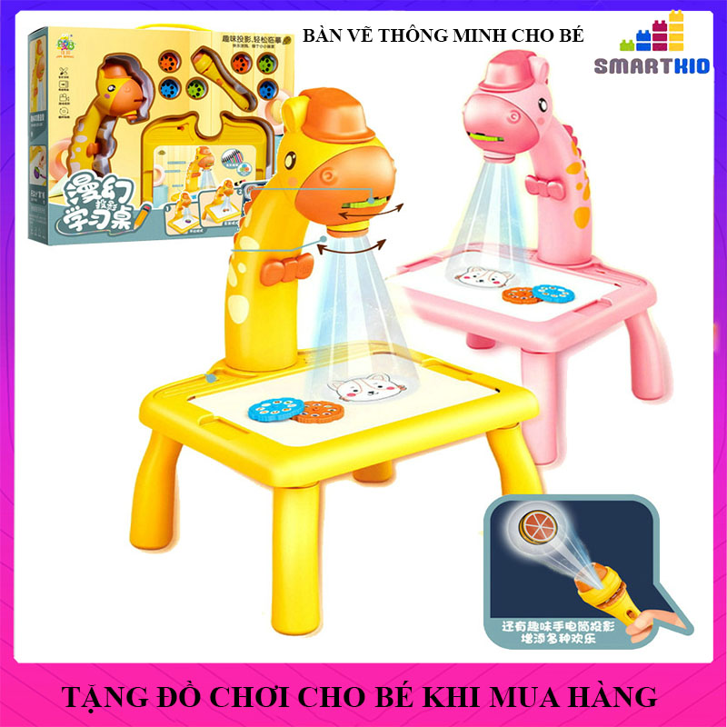 Đồ chơi giáo dục Bàn tập vẽ  tô màu theo hình chiếu  bé trai   YM6886