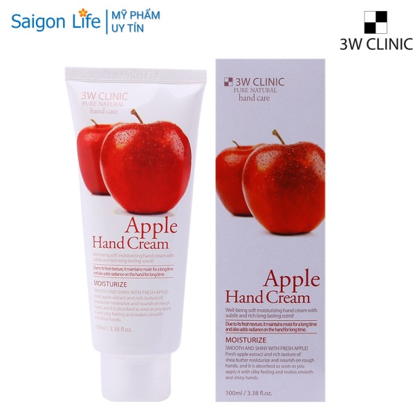 Kem Dưỡng Da Tay Hương Táo 3W Clinic Apple Hand Cream 100ml