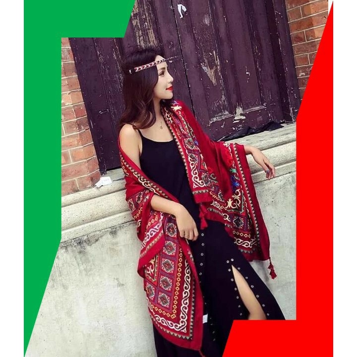 Khăn Choàng Đi Biển Phong Cách Boho Vintage