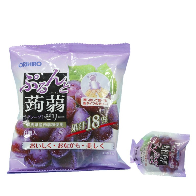 Thạch Trái Cây Orihiro Vị Nho Tím 6 Gói/Túi