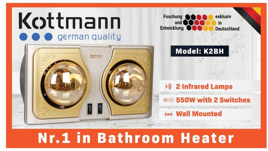 {Free Ship+Lắp Đặt } Đèn sưởi 2 bóng treo tường Kottmann – K2BH