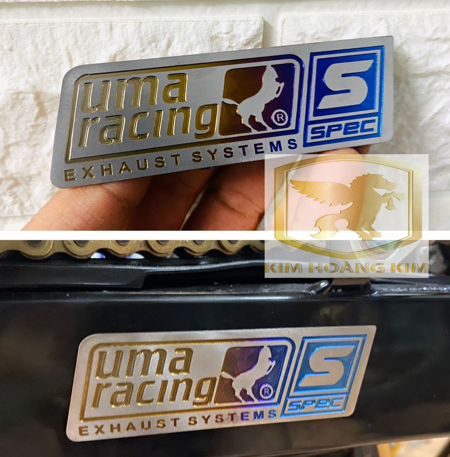 Tem TiTanium Hình Uma gắn xe máy (100% Titan)