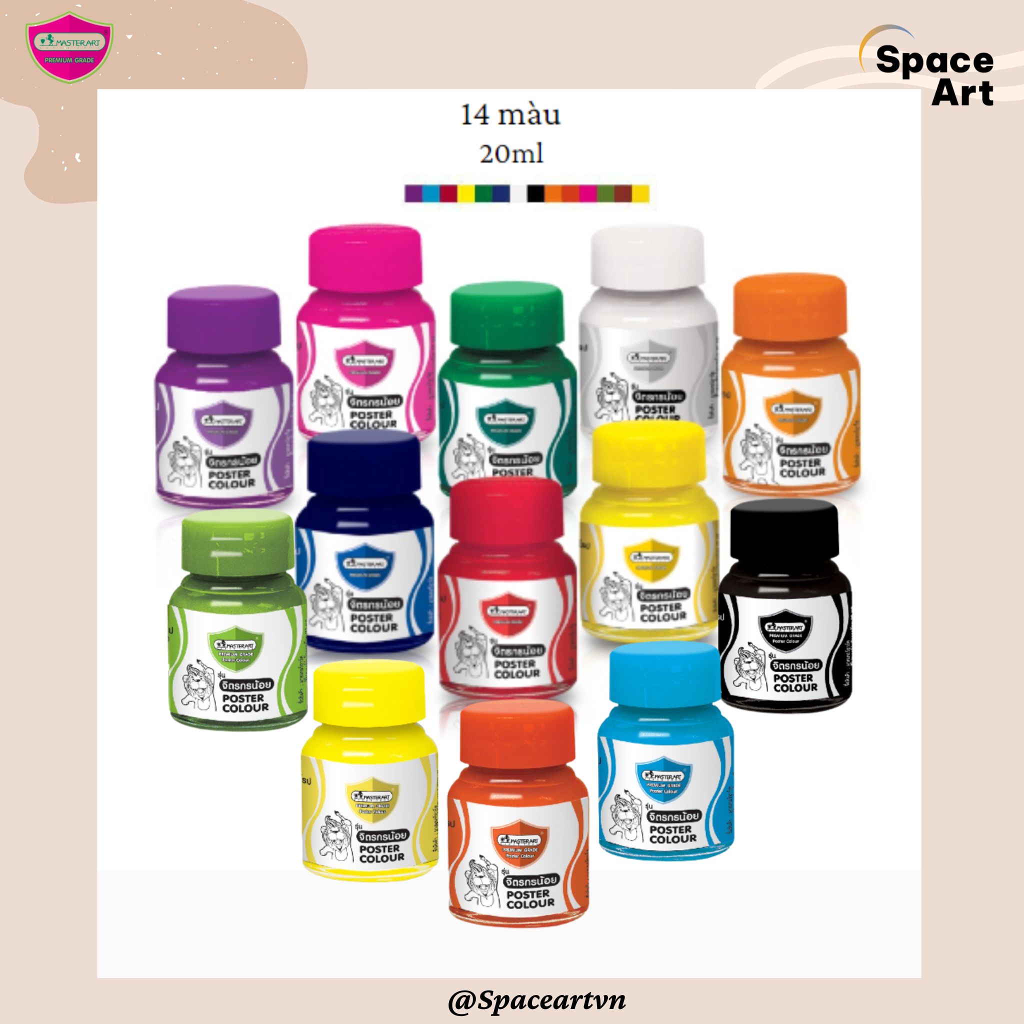 Màu Poster Colour 20ml Master Art (Hủ Thủy Tinh)