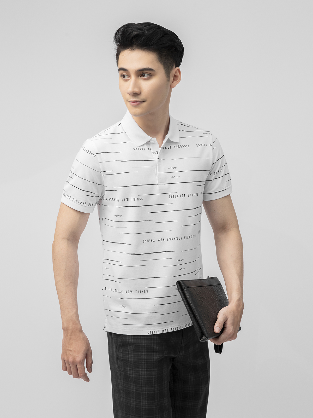 Aristino áo polo nam Regular Fit hoạ tiết in toàn thân APS045S1 habi88