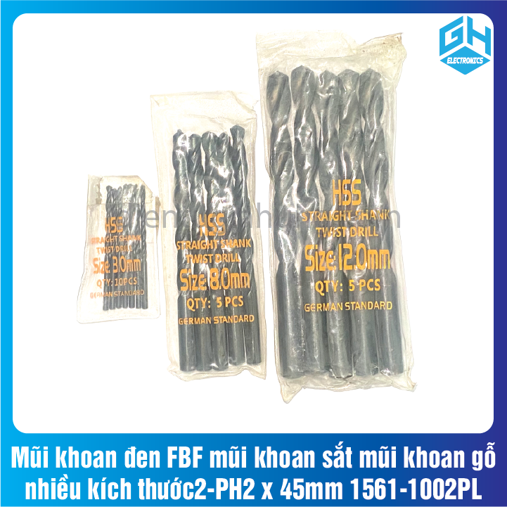 1 Cái Mũi khoan màu đen FBF loại mũi khoan gỗ mũi khoan sắt tùy chọn kích thước