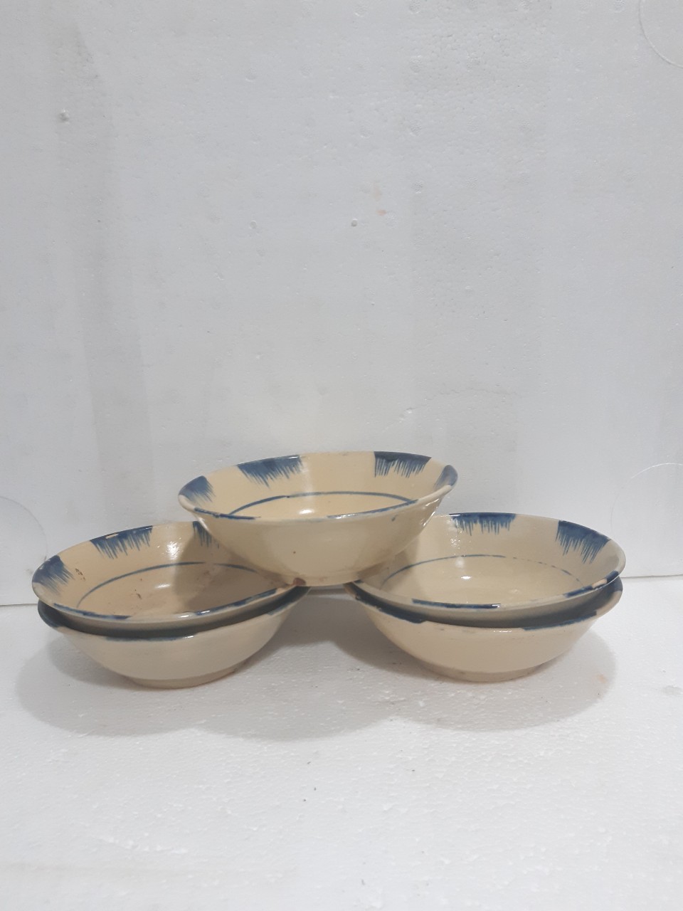 Combo 5 tô kiểu xưa bè xanh ( bằng sành) 18 cm