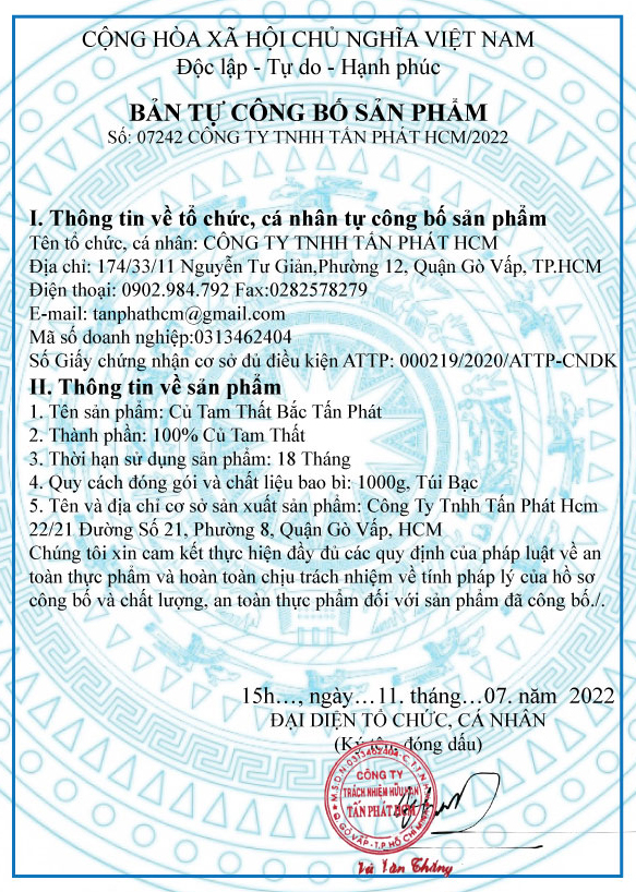 Củ tam thất bắc Khô Cao Cấp 100g Tấn Phát ( Củ To Đều Nhiều Năm Tuổi) - Hàng công ty chất lượng cao