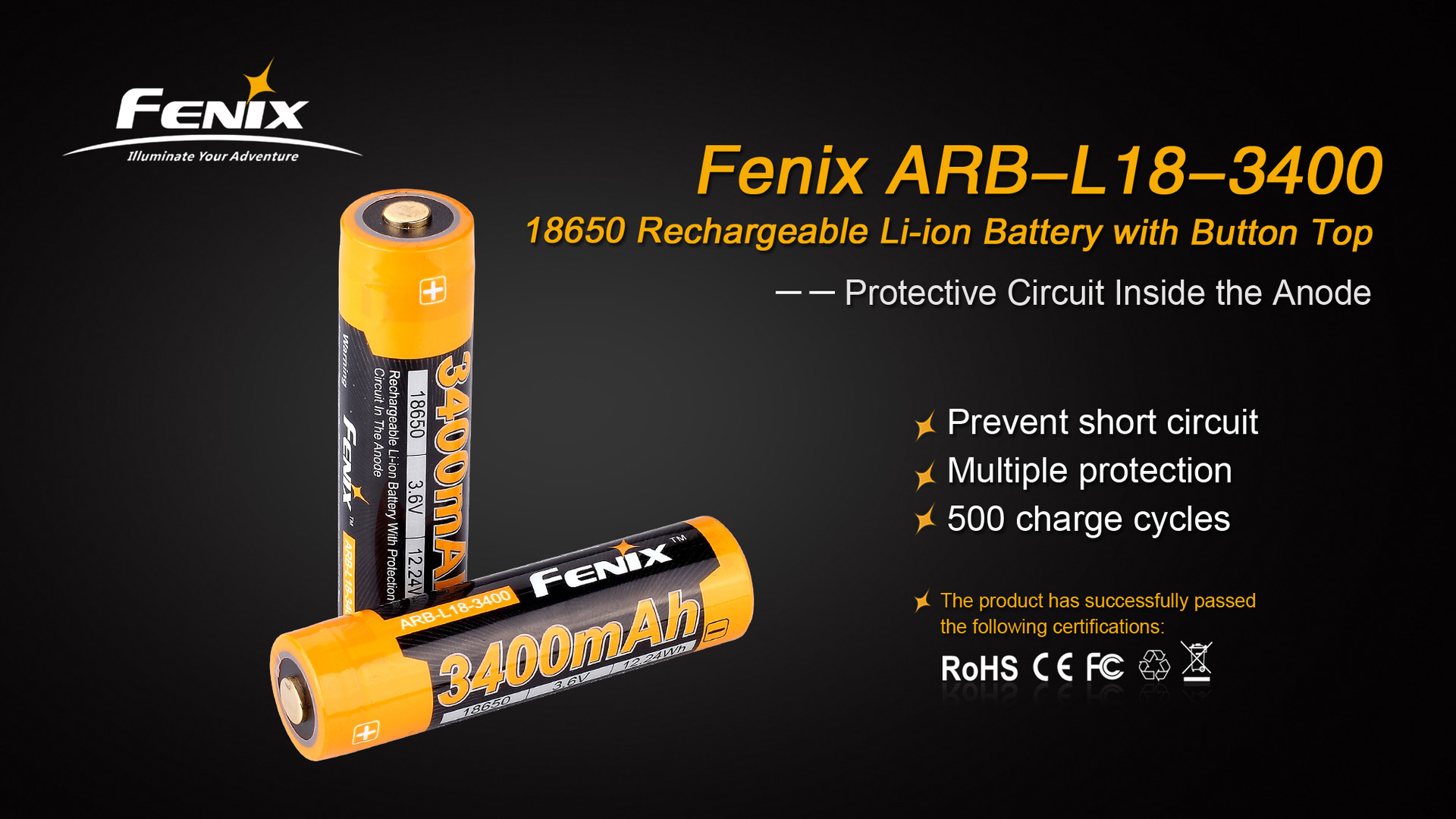 Pin Fenix 18650 3400mAh