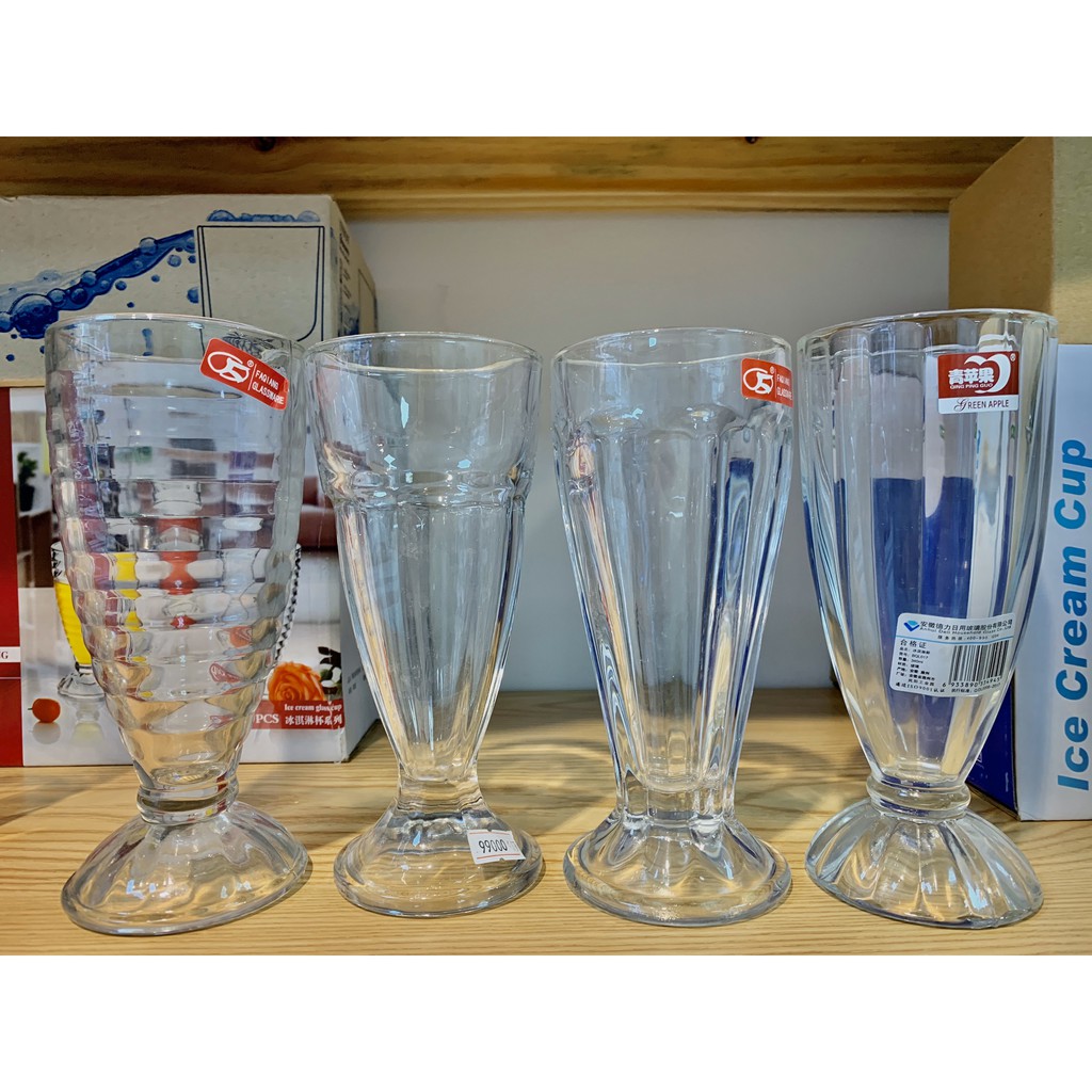 [ĐỒNG GIÁ] Bộ 6 cốc ly thủy tinh sinh tố đẹp cao cấp dày dặn Deli giá rẻ