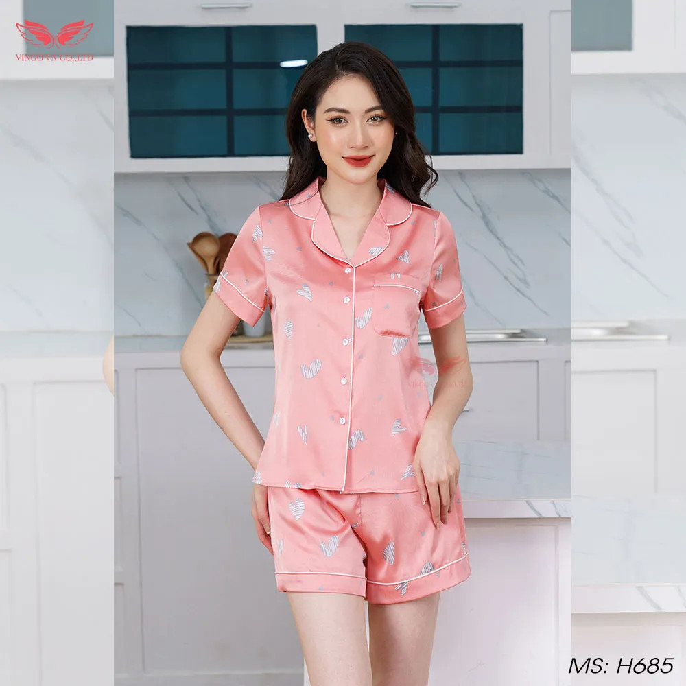 Đồ bộ nữ pijama lụa đùi mặc nhà dễ thương