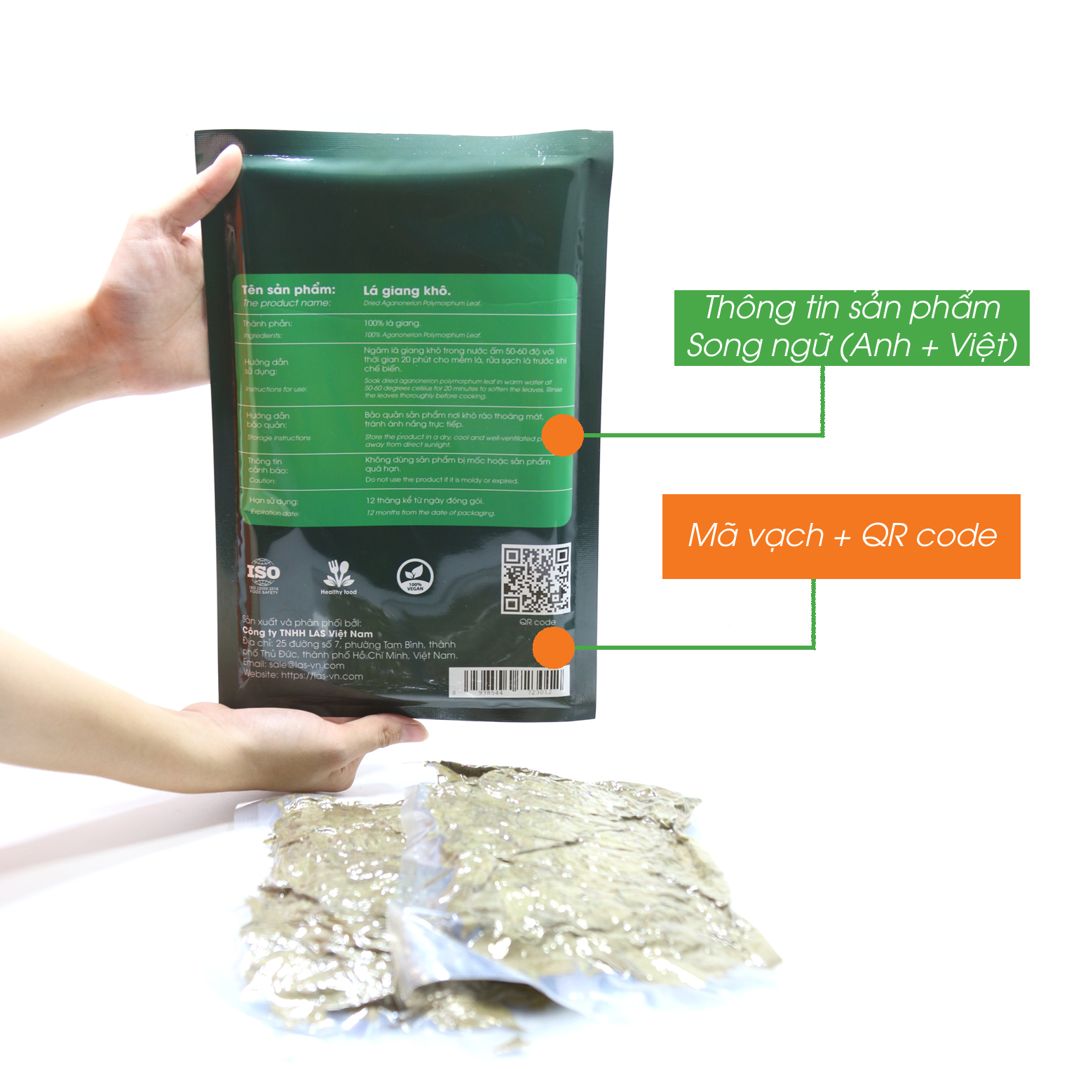 LÁ GIANG KHÔ GÓI - 200GR - LAS Việt Nam