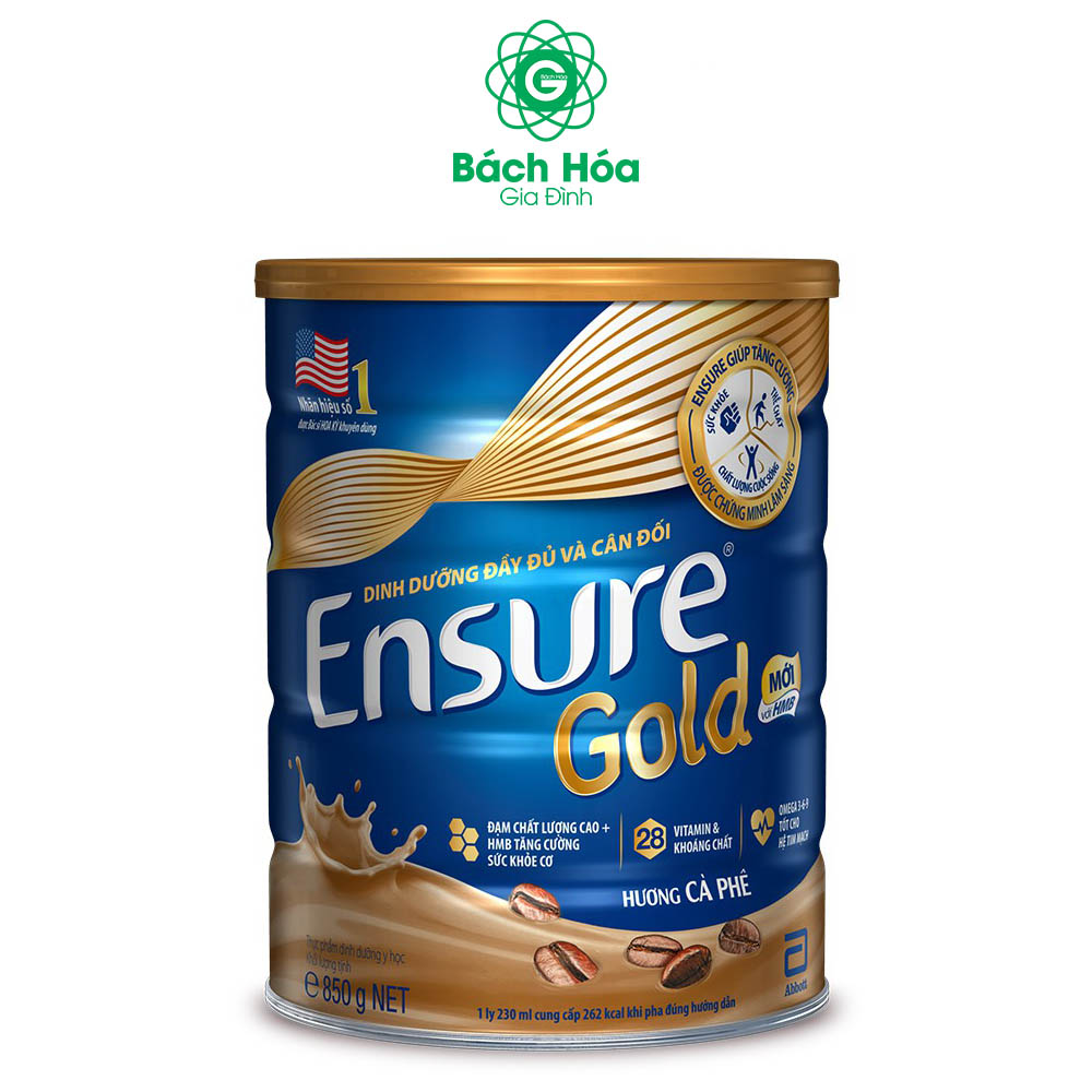 Sữa Bột Abbott Ensure Gold Hương Cà Phê 850g